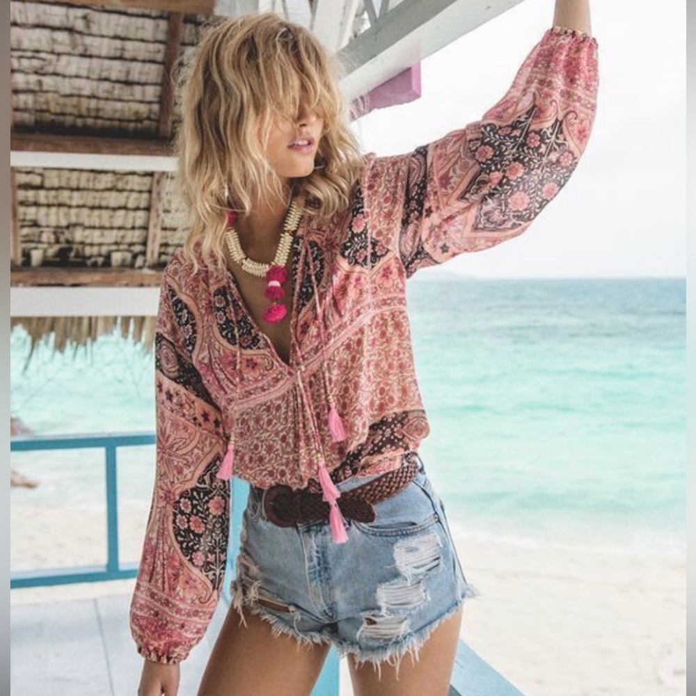 Spell & the Gypsy Aloha Fox Blouse Watermelon Small